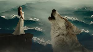woman and wolf